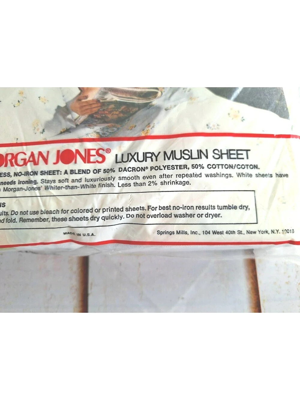 Vintage Morgan Jones Maytime Double Fitted Sheet NEW Yellow Floral 54